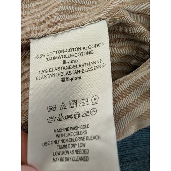 Free People Shrunken Military Vest Women L* Light Denim Blue Metal Buttons Lined - Picture 6 of 9